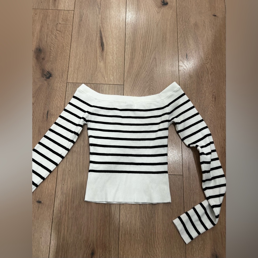 Garage Striped Off Shoulder Top